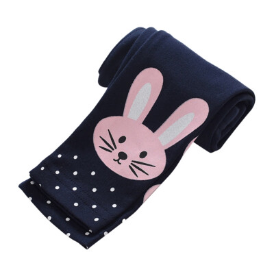 

Autumn Newborn Baby Girls Pants Cotton Leggings Elastic Waist Cartoon Rabbit Design Toddler Bottom 2019