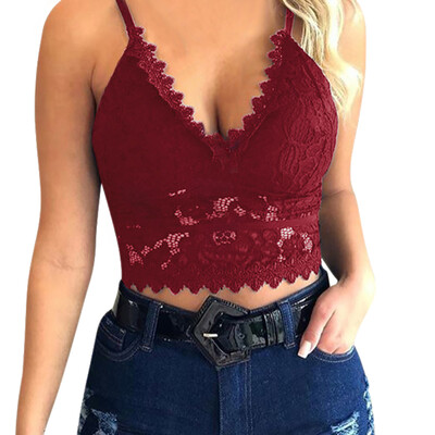 

Women Sexy Lace Lingerie Wire Free Solid Color Beauty Back Bottoming Wrapped Chest Comfort Underwear