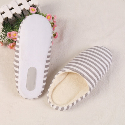 

Hot Five Colors Striped Indoor Soft Bottom Cotton Slippers Slippers For Home Shoes Interior Non-Slip Shoes