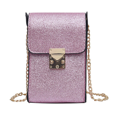 

Fashion Women Solid Color Faux Leather Crossbody Shoulder Bag Phone Holder Pouch