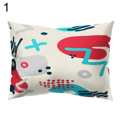 

Cartoon Graffiti Pillow Case Polyester Peach Skin Cushion Cover Home Sofa Decor