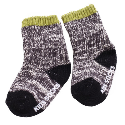 

New Slub Yarn Kids Sock Newborn Baby Non-slip socks solid girls&boys Cotton socks winter warm Short Socks