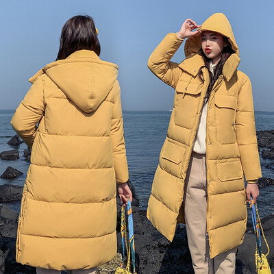 

Tailored Fashion Outerwear Long Sleeve Hooded Jackets Cotton-padded Pockets Bandage Coats