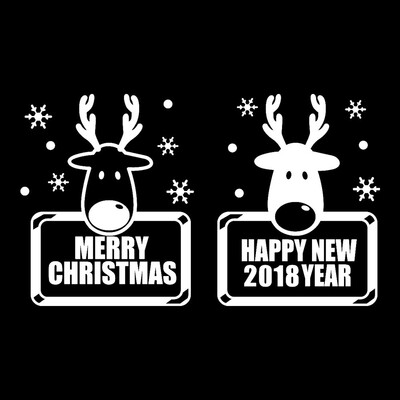 

Tailored 2018 Happy New Year Merry Christmas Wall Sticker Home Shop Windows Decals Decor