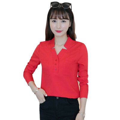 

Fashion Casual Long Sleeve Blouses Women Chiffon Office White Blouse Shirt Tops Femme Blusa