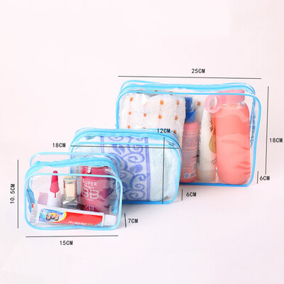 

M\L Fashion Transparent Clear Makeup Cosmetic Bag Transparent Waterproof Wash Bag Portable Pvc Travel Bag Bathroom Shower Bag