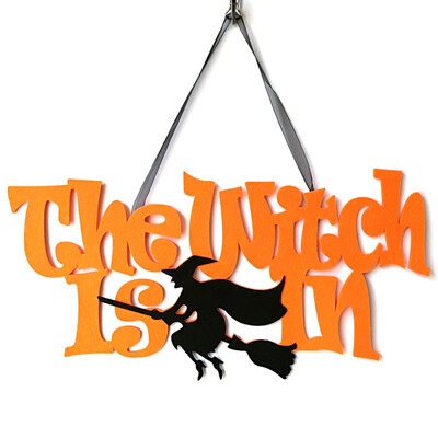 

Halloween Cat Witch Hanging Ornaments Door Decor&Wall Signs Party Home Decoration Halloween Holiday Supplies