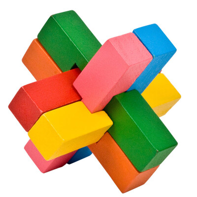 

Multicolor DIY 3D Wooden Puzzle Toy Kids Assembling Wood Kong Ming Luban Lock Toy Cube IQ Brain Learning Early Education Toys