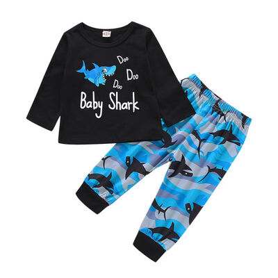 

Spring Autumn Casual Baby Boy Cartoon Printing Long Sleeve Top And Trousers Kids Two-piece Outfit Set