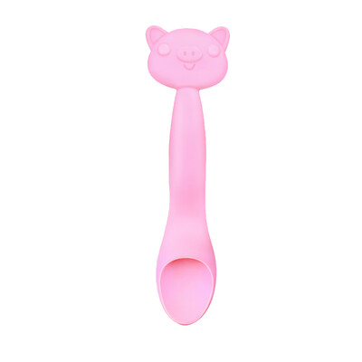 

Baby Silicone Spoons Food Feeder Self Feeding Training Cartoon Spoon BPA Free Cyan