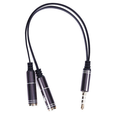 

2in1 35mm Stereo Audio Male to 2 Female Headphone Microphone Y Splitter Audio Cable Cord Wire Adapter Happy with Your Friend