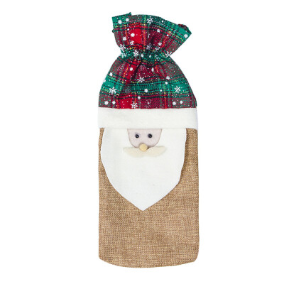 

Tailored Red Wine Bottle Cover Bags Snowman Santa Claus Christmas Decoration Sequins Xmas