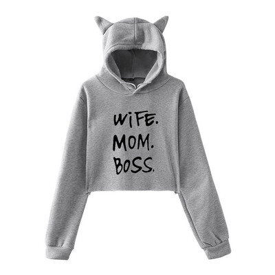 

Tailored Womens Winter Personality Cat Ears Lumbar Loose Fleece Hooded Sweatshirt