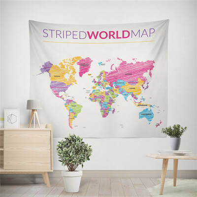 

Toponeto Vintage World Map Wall Tapestries Hanging Hippie Tapestry Bedspread Yoga Mat New