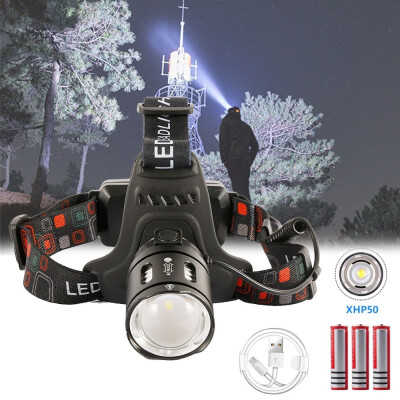 

3500LM LED Headlamp Zoom Ultra High Brightness with USB Waterproof Headlamp for Night Fishing Running Camping Hiking