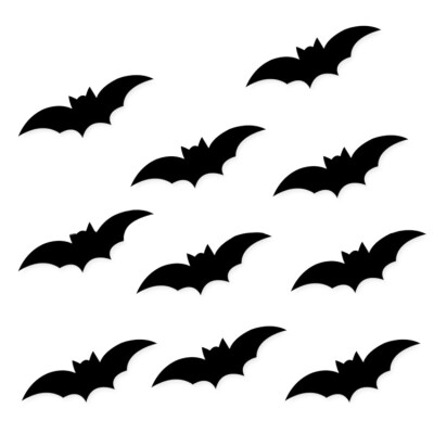 

Halloween Wall Sticker Decorations 10PCS Black SpidersBats DIY Paper Decals Holiday Party Supplies