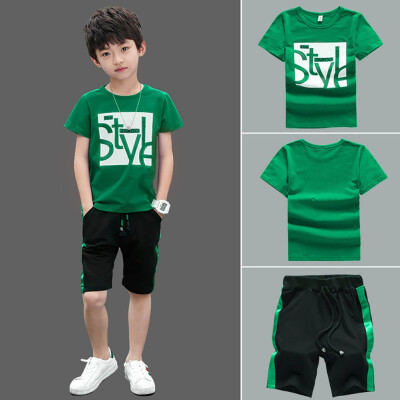 

Summer Baby Boys Casual Short Sleeve Letter Print T-shirt TopsShorts Costume Set