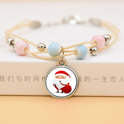 

Fashion Time Gem Christmas Tree Snowman Bracelet For Childrens Christmas Gift