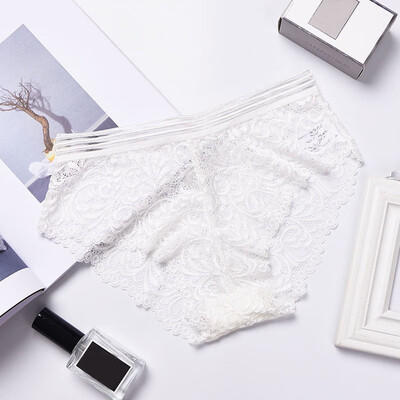 

Sexy Lace Panties Women Lingerie Tempting Pretty Briefs Mid Waist Cute Womens Floral Panties Underwear
