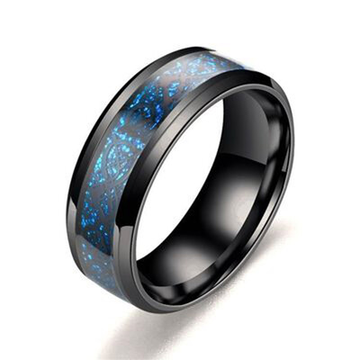 

Charm Couple Ring Stainless Steel Black Blue Color Sapphire Wedding Ring Sets