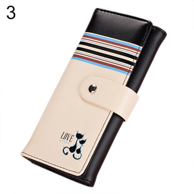 

Women Cats Long Clutch Faux Leather Wallet Purse Checkbook Coin Bag Card Handbag