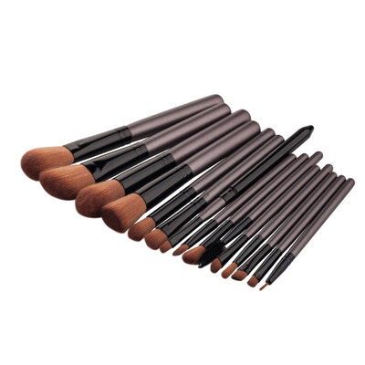 

New 15 pcsset Foundation Powder Blush Brown Make Up Brush Cosmetic Eye Shadow Concealer Brushes