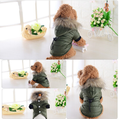 

Gobestart Pet Dog Warm Down Cotton-Padded jacket Costume Puppy Winter Clothe Hoodie Coats