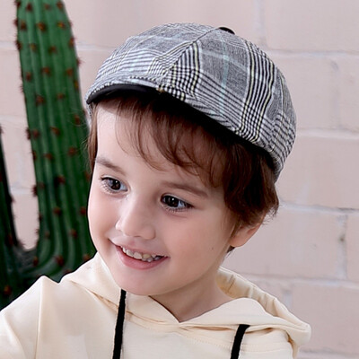 

Children Plaid Pattern Classic Style Baby Fashion Cap Toddler Boy Autumn Berets Hat