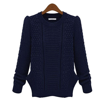 

Autumn Winter Ladies Loose Sweater Women Long-sleeve Pullover Sweater Solid Color Irregular Hem Knit Jacket