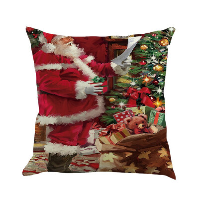 

Tailored Christmas Cotton Linen Sofa Car Home Waist Cushion Cover Throw Pillow Case