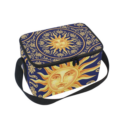 

ALAZA Insulated Lunch Box Sun Face Lunch Bag for Men Women Portable Tote Bag Cooler Bag