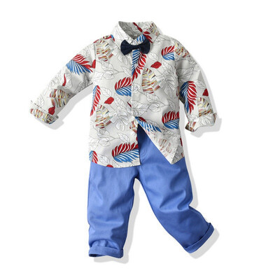 

2019 Kids Boys Spring Autumn Casual Clothes Baby Boy Long Sleeve Striped T-Shirt And Trousers Kids Two-piece Outfit Sets