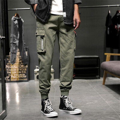 

Tailored Mens New Fashion Casual Cotton Elastic Waist Multiple Pockets Loose Jeans Pants