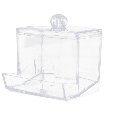 

Clear Acrylic Jewelry Cotton Pad Holder Cotton Swab Box Makeup Storage Case Plastic Cosmetic Organizer