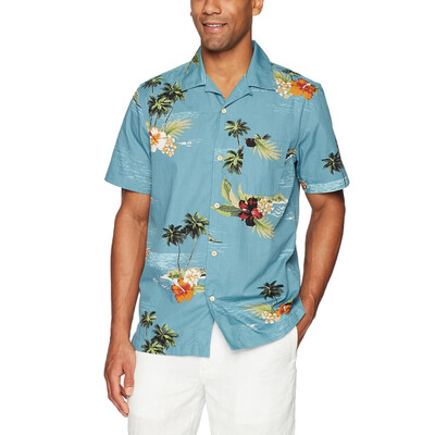 

Toponeto Men Casual Summer Printed Button Short Sleeve Hawaiian T-Shirt Top Blouse