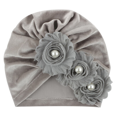 

New Autumn Soft Cute Newborn Baby Pearl Design Girls Caps Infant Casual Hat Headwear Cute Turban Elastic Cap