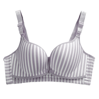 

Nursing Bra Striped Underwear Pregnancy Feeding Cotton Gathered Breathable Front Buckle Nursing Bra