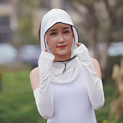 

Korean version of the stylish summer new womens ice silk sun hat simple set of solid color UV-proof dust-proof sun hat