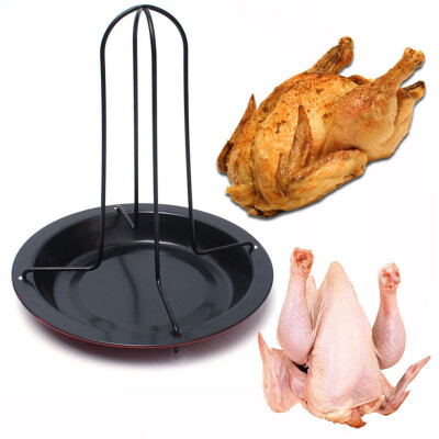 

JPGIF Chicken Duck Holder Rack Grill Stand Roasting For BBQ Rib Non Stick Carbon Steel