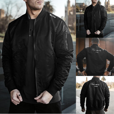 

Toponeto Mens Autumn Winter Casual Baseball Jacket Sports Outdoor Running Coat