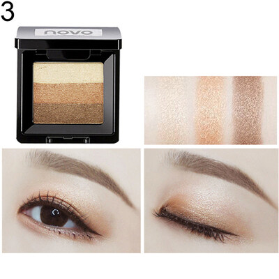 

NOVO 3 Color Glitter Eyeshadow Palette Matte Non Smudge Eye Makeup for Beginners