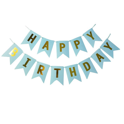 

Gobestart Pastel Perfection Garland Gold Foiled Happy Birthday Bunting Banner Party Decor