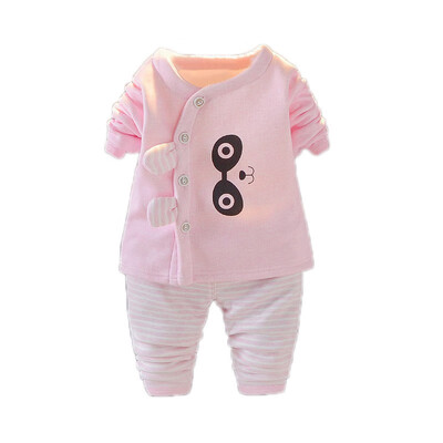 

Newborn Baby Clothes Boy Girl Warm Clothes Cartoon Printed Winter Autumn Coat Trousers Sets Outfits