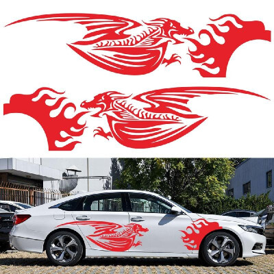 

1Pair Car Sticker Dragon Decal Side Door Stripes Sticker Racing Decals