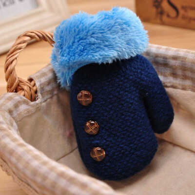 

Winter Kids Boy Girl Wool Gloves Warm Rope Full Finger Gloves Thickening Plus Velvet Gloves