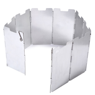 

Foldable Gas Stove WindShield with 9 Plates for Outdoor Camping BBQ