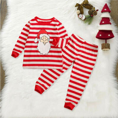

Toddler Baby Boys Girls Christmas Outfits T-Shirt Tops Pants Cotton Clothes Set