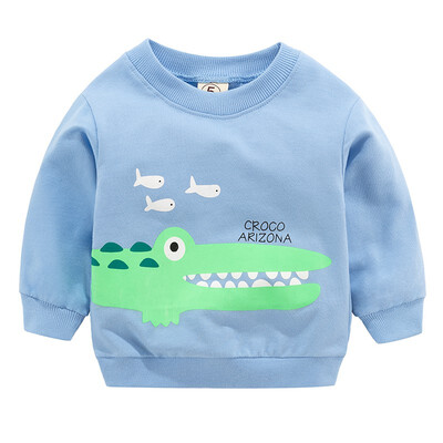 

New Arrival Baby Boys Girls Sweatshirts Spring Autumn Children Long Sleeves Crocodile Red Top Kids Clothes