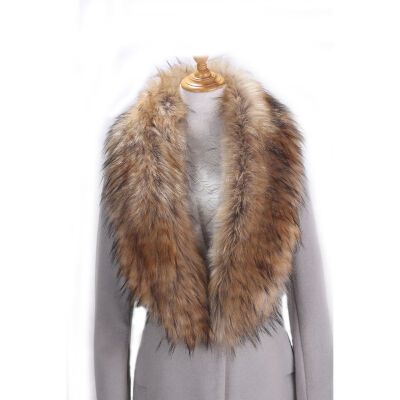 

1 Pcs Women Plus Size Warm Shawl Winter Imitation Fox Fur Collar Slim Solid Color Long Shawl