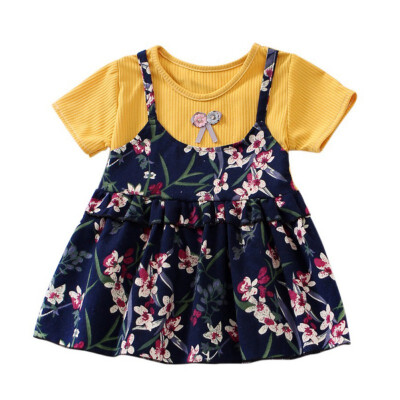 

Floral Print Baby Girl Dress Cute Toddler Flower Princess Baby Dress Spring Autumn Dresses Cotton Clothes